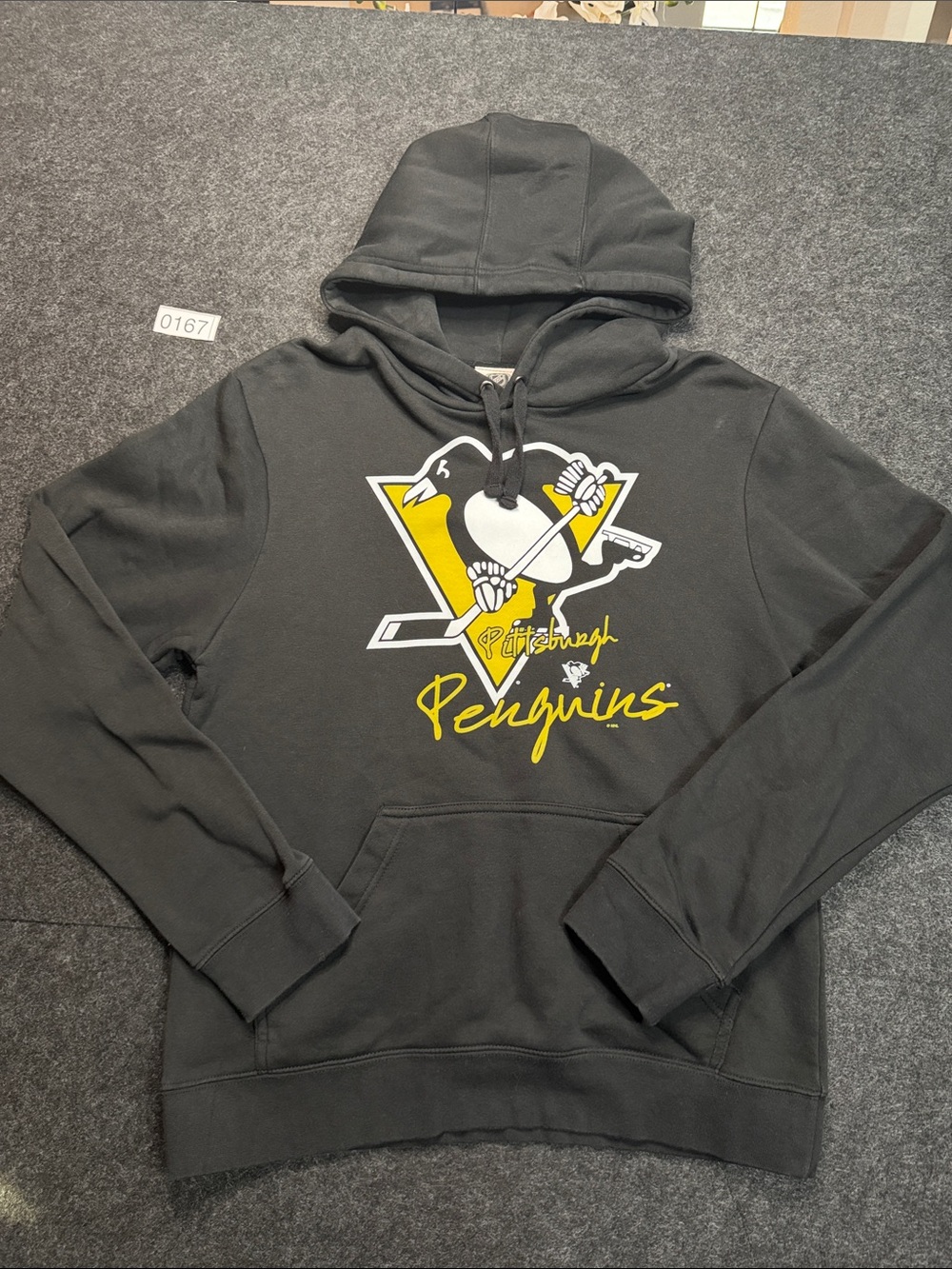 NHL Pittsburgh Penguins Black & Yellow Crewneck Hoodie
